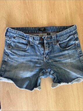 J. Crew Casual Frayed Denim Shorts in Faded Blue
